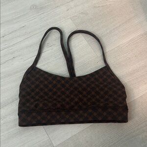 Lululemon Athletica Dark Brown Patterned Sports Bra